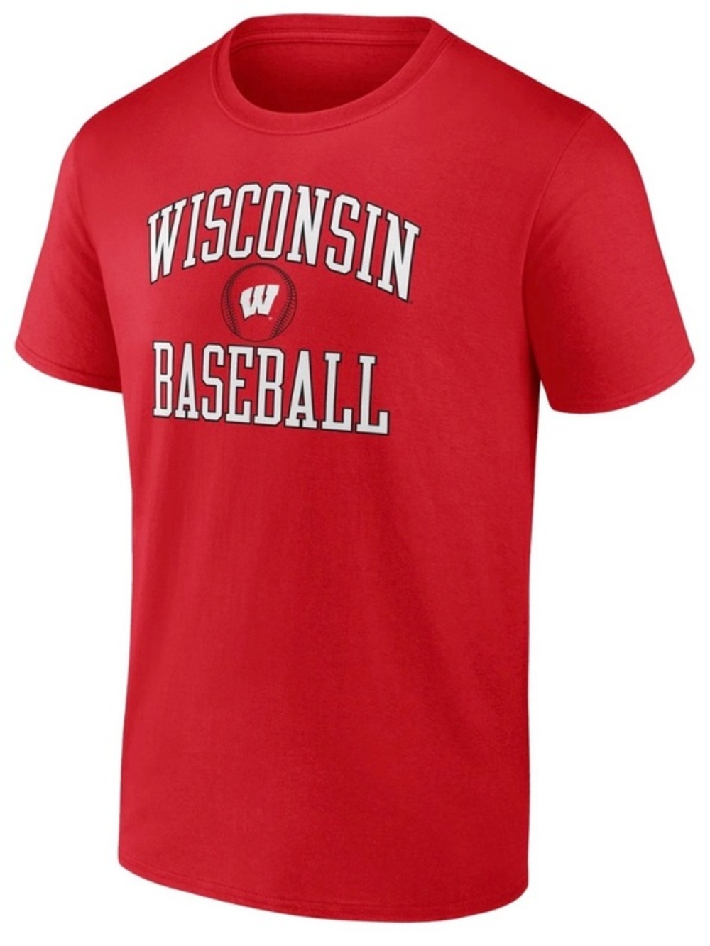 Men's Wisconsin Badgers Red Sport Arch Champ Baseball T-Shirt Large